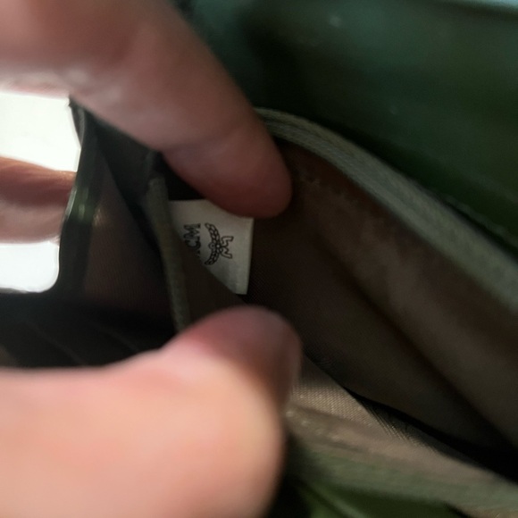 MCM ARMY GREEN COLORED TRIFOLD WALLET - Picture 12 of 13